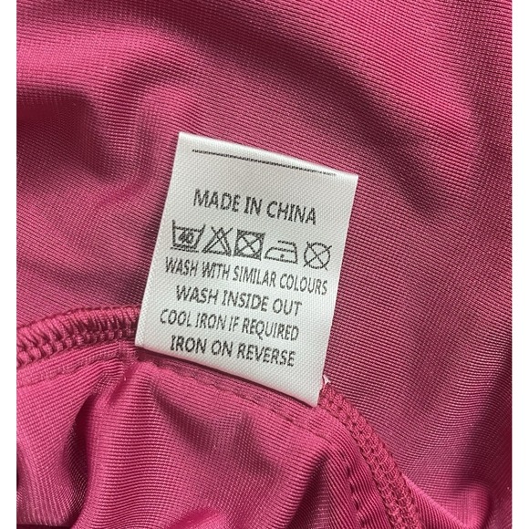 DOUBLE CRAZY Velvet Mini Dress Size M Fuchsia Pink Ruched Cowl Neck Asymmetrical - Picture 10 of 12